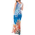 Hibiscus Turtle Tattoo Coral Reef Tank Maxi Dress with Polynesian Tribal