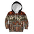 Pacific Hibiscus Tapa Tribal Vintage Kid Hoodie Brown Motif