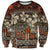 Pacific Hibiscus Tapa Tribal Vintage Sweatshirt Brown Motif
