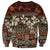 Pacific Hibiscus Tapa Tribal Vintage Sweatshirt Brown Motif
