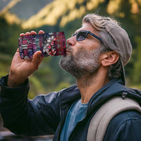 Pacific Hibiscus Tapa Tribal Vintage 4 in 1 Can Cooler Tumbler Pink Motif