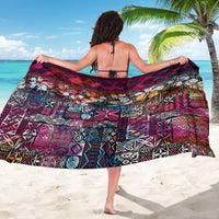 Pacific Hibiscus Tapa Tribal Vintage Sarong Pink Motif