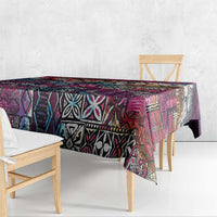 Pacific Hibiscus Tapa Tribal Vintage Tablecloth Pink Motif