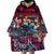 Pacific Hibiscus Tapa Tribal Vintage Wearable Blanket Hoodie Pink Motif