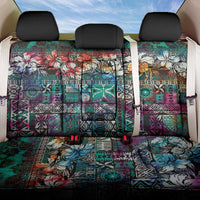Pacific Hibiscus Tapa Tribal Vintage Back Car Seat Cover Turquoise Motif LT9 One Size Turquoise - Polynesian Pride