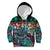 Pacific Hibiscus Tapa Tribal Vintage Kid Hoodie Turquoise Motif