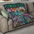 Pacific Hibiscus Tapa Tribal Vintage Quilt Turquoise Motif