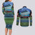 Personalised Fiji Viti Levu Couples Matching Long Sleeve Bodycon Dress and Long Sleeve Button Shirt Tagimoucia and Tapa Tribal Pattern