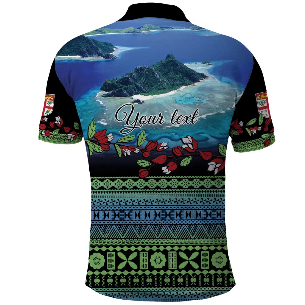 Personalised Fiji Viti Levu Polo Shirt Tagimoucia and Tapa Tribal Pattern