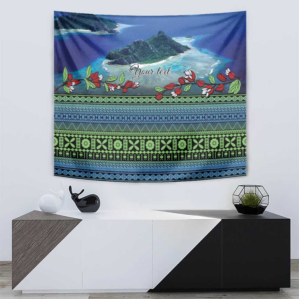 Personalised Fiji Viti Levu Tapestry Tagimoucia and Tapa Tribal Pattern