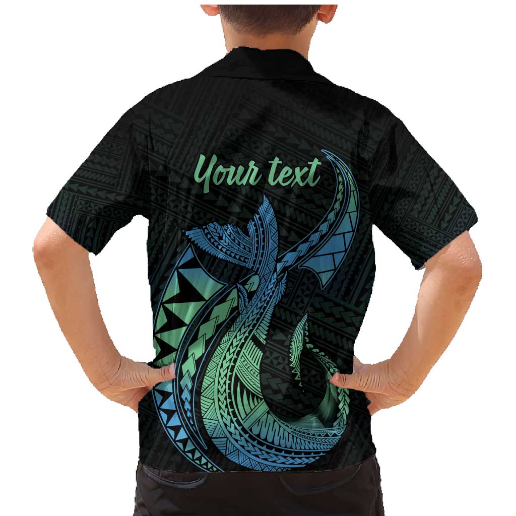 Personalised Hawaii Kure Atoll Family Matching Mermaid Dress and Hawaiian Shirt Holaniku Coral Reef with Polynesian Tribal