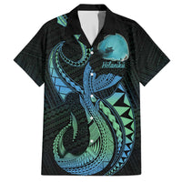 Personalised Hawaii Kure Atoll Family Matching Off Shoulder Short Dress and Hawaiian Shirt Holaniku Coral Reef with Polynesian Tribal