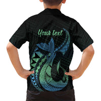 Personalised Hawaii Kure Atoll Kid Hawaiian Shirt Holaniku Coral Reef with Polynesian Tribal