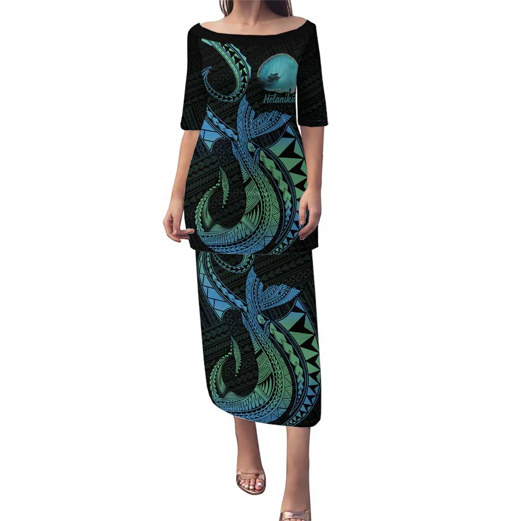 Personalised Hawaii Kure Atoll Puletasi Holaniku Coral Reef with Polynesian Tribal