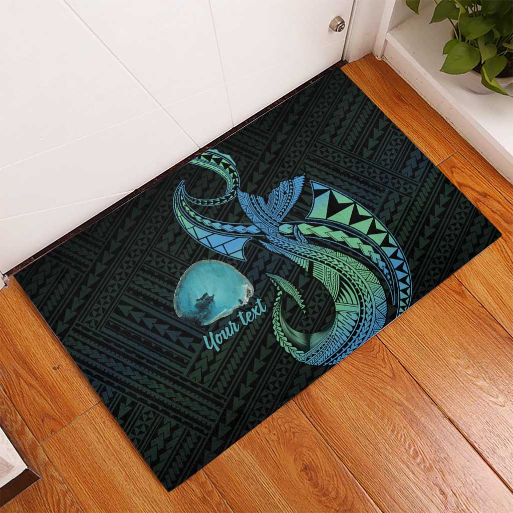 Personalised Hawaii Kure Atoll Rubber Doormat Holaniku Coral Reef with Polynesian Tribal