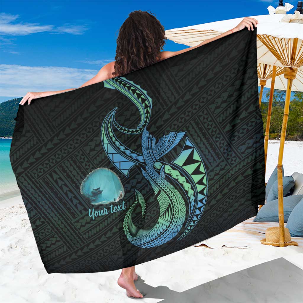 Personalised Hawaii Kure Atoll Sarong Holaniku Coral Reef with Polynesian Tribal LT9 One Size 44 x 66 inches Blue - Polynesian Pride