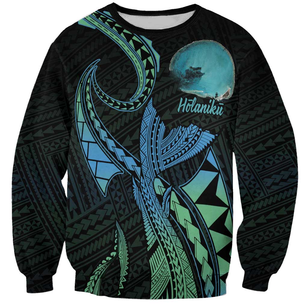 Personalised Hawaii Kure Atoll Sweatshirt Holaniku Coral Reef with Polynesian Tribal
