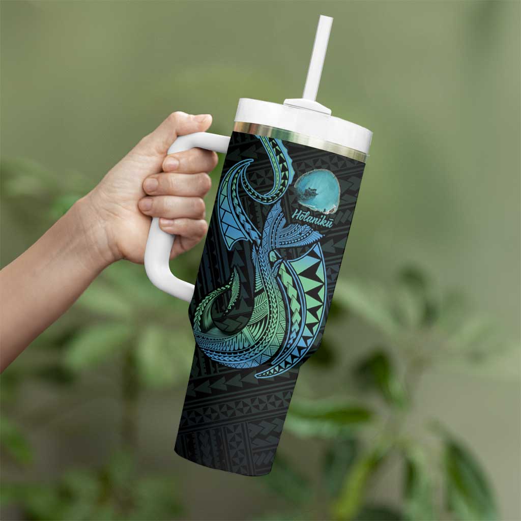 Personalised Hawaii Kure Atoll Tumbler With Handle Holaniku Coral Reef with Polynesian Tribal