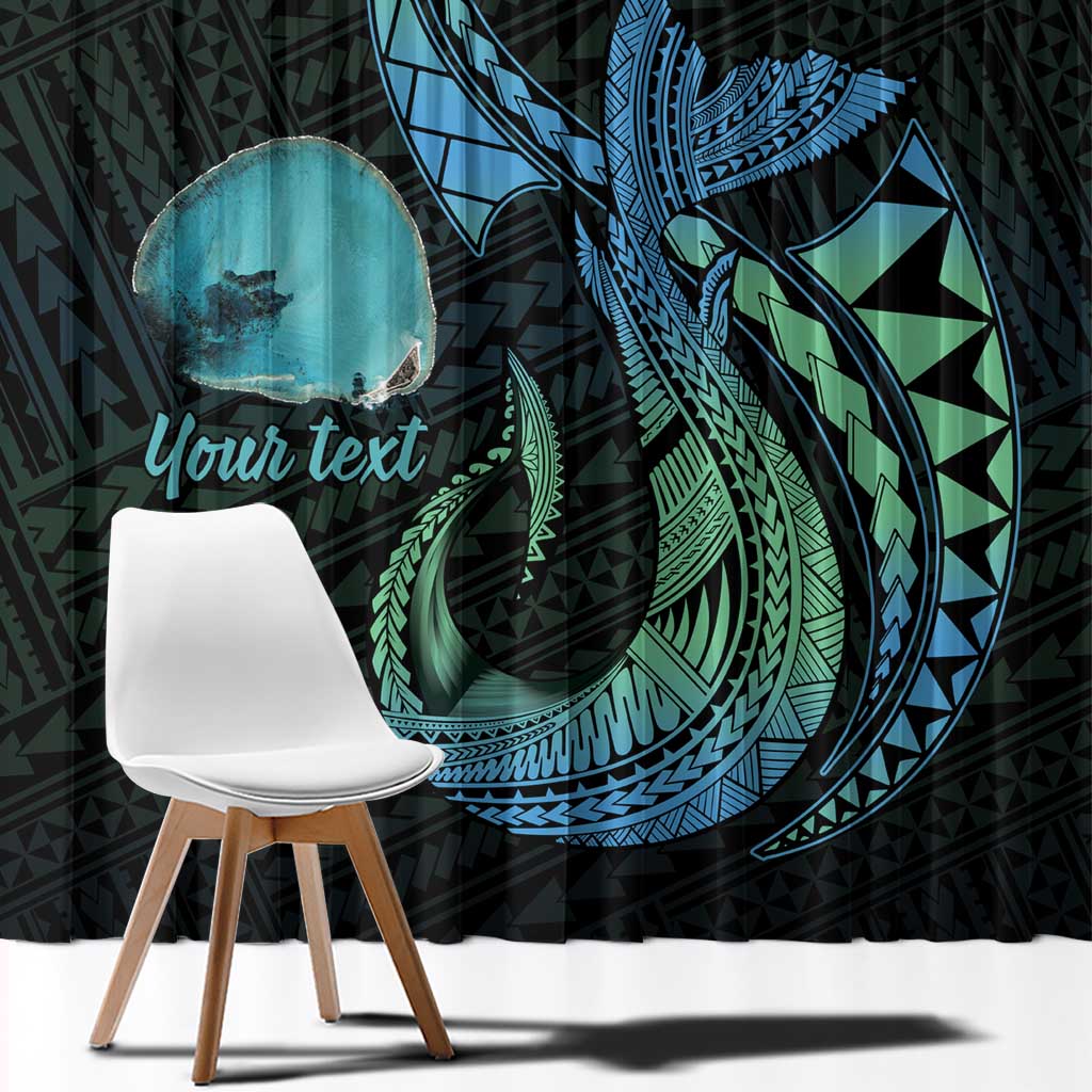 Personalised Hawaii Kure Atoll Window Curtain Holaniku Coral Reef with Polynesian Tribal