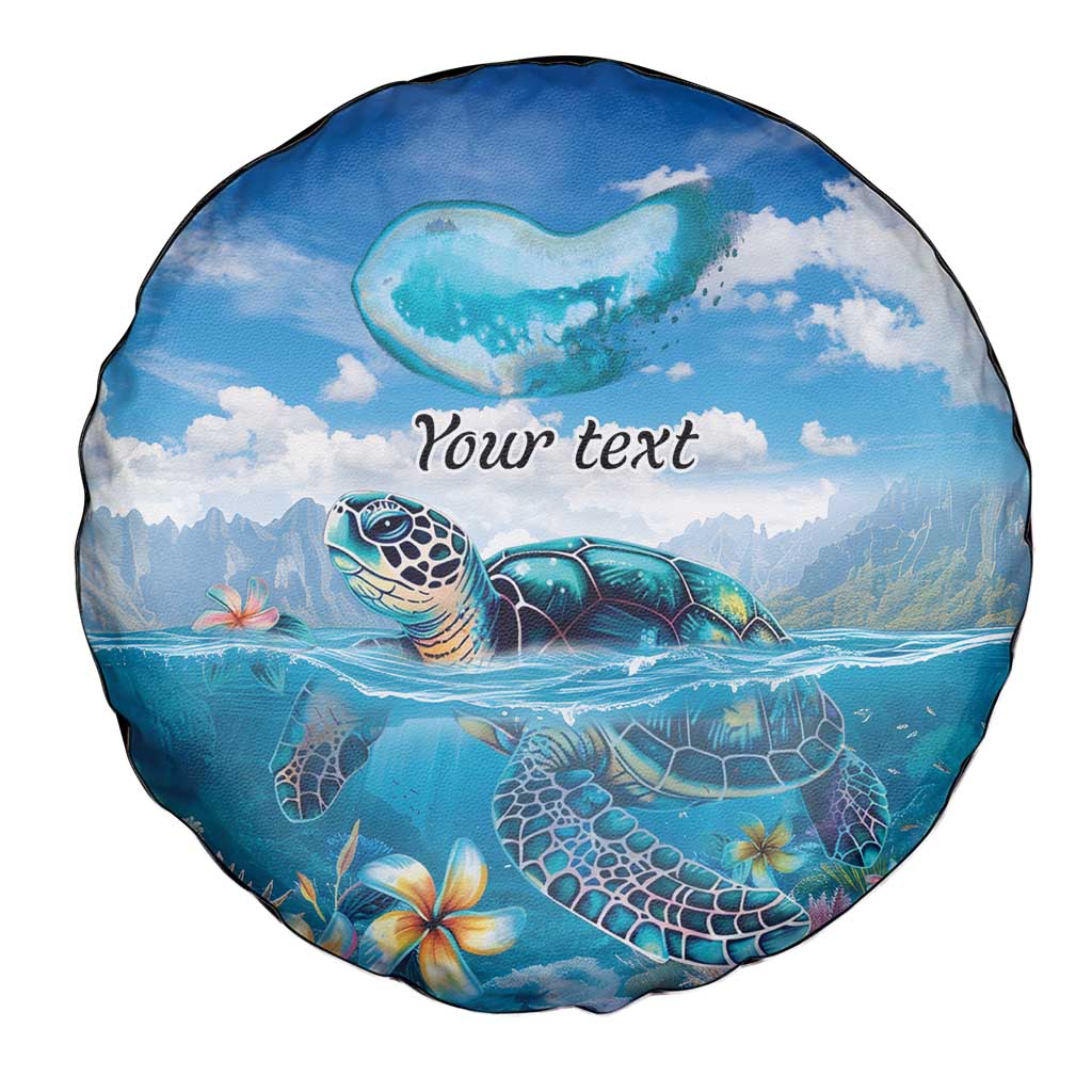 Personalised Palau Kayangel Atoll Spare Tire Cover Turtle With Coral Reef Under Water