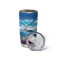 Personalised Palau Kayangel Atoll Tumbler Cup Turtle With Coral Reef Under Water
