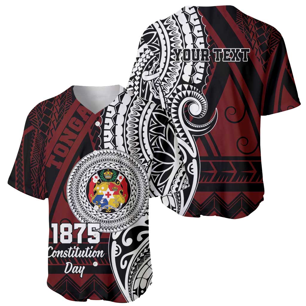 Personalised Tonga Constitution Day 1875 Baseball Jersey Polynesian Tribal Tattoo LT9 - Polynesian Pride