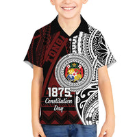 Personalised Tonga Constitution Day 1875 Family Matching Long Sleeve Bodycon Dress and Hawaiian Shirt Polynesian Tribal Tattoo