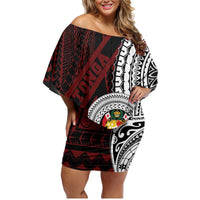 Personalised Tonga Constitution Day 1875 Family Matching Off Shoulder Short Dress and Hawaiian Shirt Polynesian Tribal Tattoo