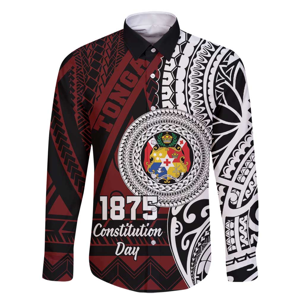 Personalised Tonga Constitution Day 1875 Family Matching Tank Maxi Dress and Hawaiian Shirt Polynesian Tribal Tattoo