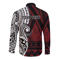 Personalised Tonga Constitution Day 1875 Long Sleeve Button Shirt Polynesian Tribal Tattoo