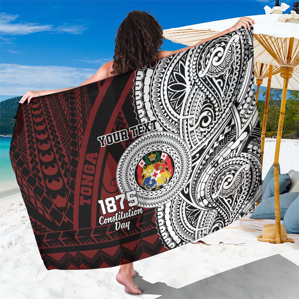 Personalised Tonga Constitution Day 1875 Sarong Polynesian Tribal Tattoo LT9 One Size 44 x 66 inches Red - Polynesian Pride
