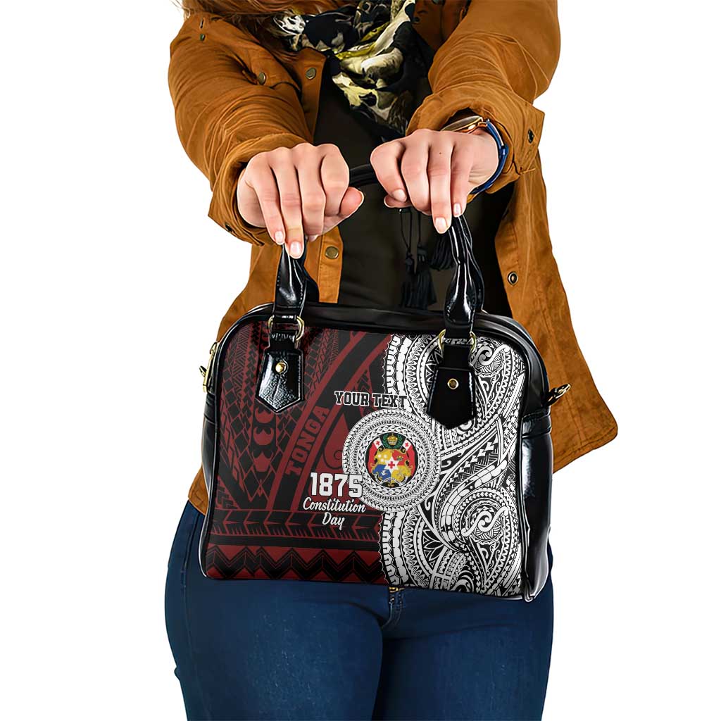 Personalised Tonga Constitution Day 1875 Shoulder Handbag Polynesian Tribal Tattoo LT9 One Size Red - Polynesian Pride