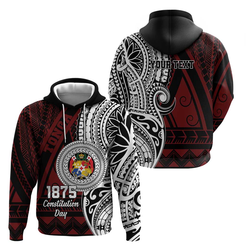 Personalised Tonga Constitution Day 1875 Zip Hoodie Polynesian Tribal Tattoo LT9 - Polynesian Pride