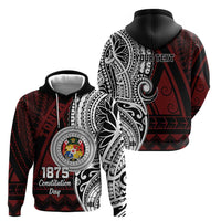 Personalised Tonga Constitution Day 1875 Zip Hoodie Polynesian Tribal Tattoo LT9 - Polynesian Pride