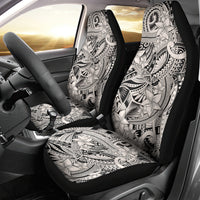 Polynesia Car Seat Cover Tribal Polynesian Spirit With Beige Pacific Flowers LT9 - Polynesian Pride
