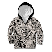 Polynesia Kid Hoodie Tribal Polynesian Spirit With Beige Pacific Flowers LT9 Zip Hoodie Beige - Polynesian Pride