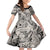 Polynesia Kid Short Sleeve Dress Tribal Polynesian Spirit With Beige Pacific Flowers LT9 KID Beige - Polynesian Pride