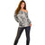Polynesia Off Shoulder Sweater Tribal Polynesian Spirit With Beige Pacific Flowers LT9 - Polynesian Pride