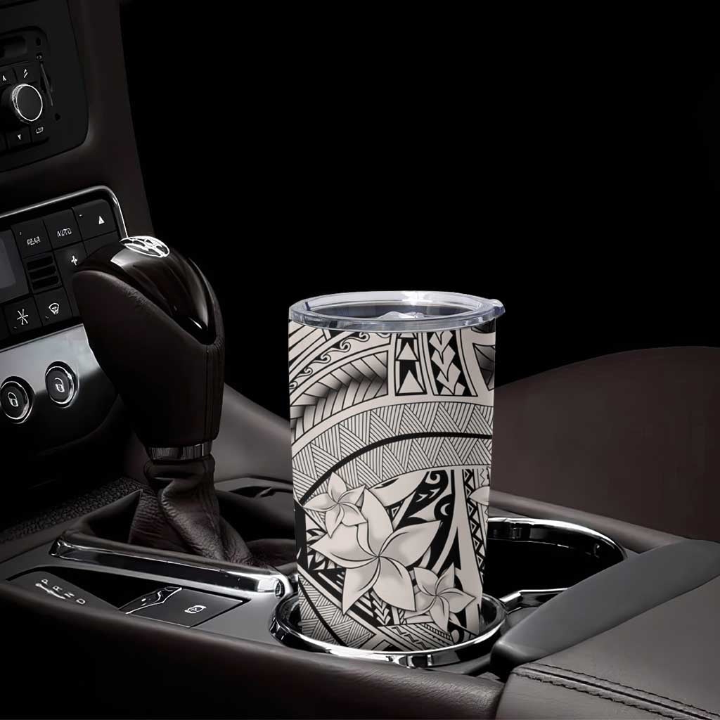 Beige Pacific Flowers Tribal Polynesian Spirit Tumbler Cup