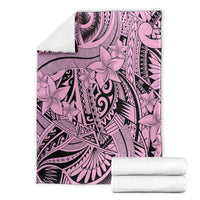 Polynesia Blanket Tribal Polynesian Spirit With Pink Pacific Flowers LT9 - Polynesian Pride