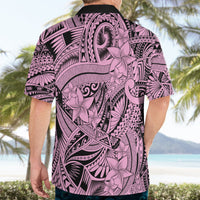 Polynesia Hawaiian Shirt Tribal Polynesian Spirit With Pink Pacific Flowers LT9 - Polynesian Pride