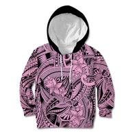 Polynesia Kid Hoodie Tribal Polynesian Spirit With Pink Pacific Flowers LT9 Hoodie Pink - Polynesian Pride