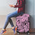 Polynesia Luggage Cover Tribal Polynesian Spirit With Pink Pacific Flowers LT9 - Polynesian Pride