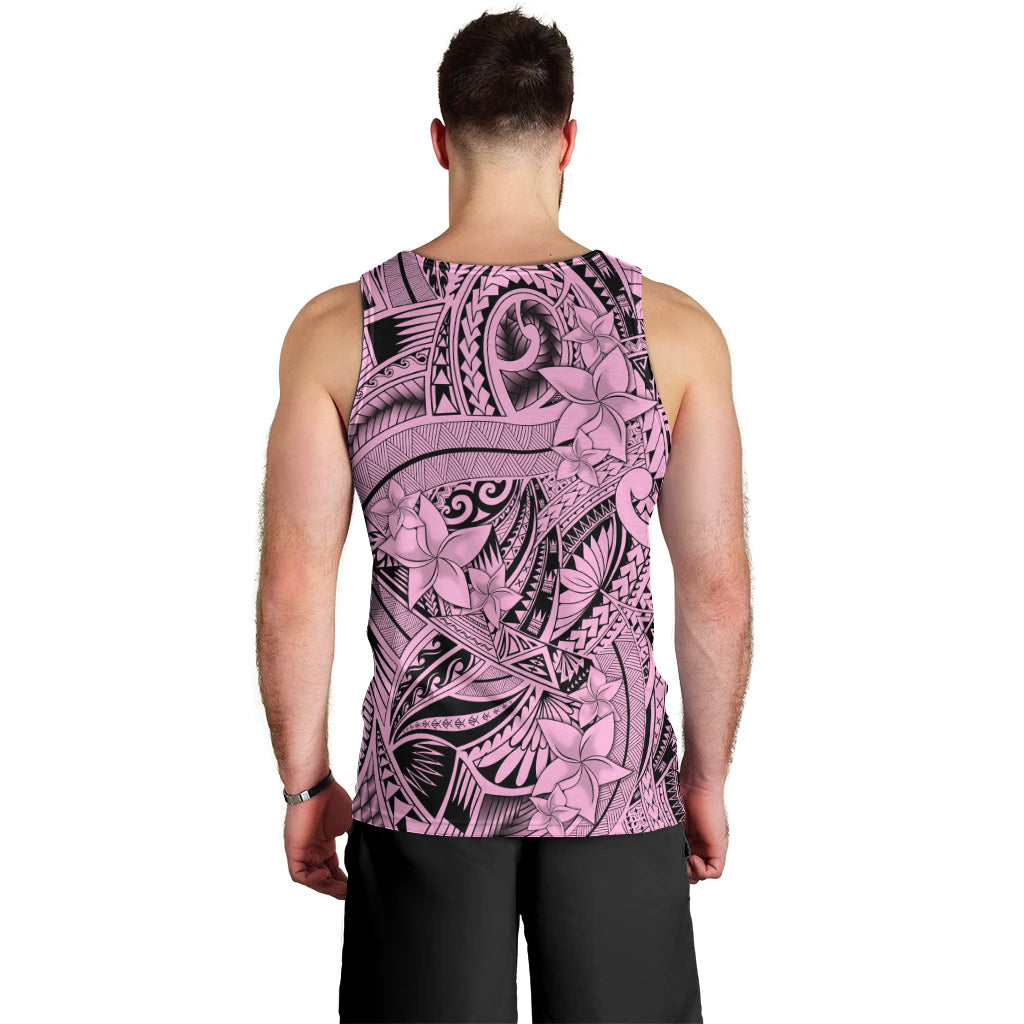 Polynesia Men Tank Top Tribal Polynesian Spirit With Pink Pacific Flowers LT9 - Polynesian Pride