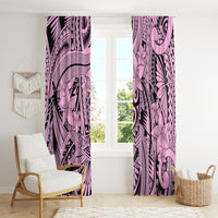 Polynesia Window Curtain Tribal Polynesian Spirit With Pink Pacific Flowers LT9 - Polynesian Pride