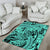 Polynesia Area Rug Tribal Polynesian Spirit With Teal Pacific Flowers LT9 - Polynesian Pride