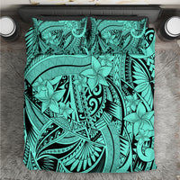 Polynesia Bedding Set Tribal Polynesian Spirit With Teal Pacific Flowers LT9 Teal - Polynesian Pride