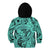 Polynesia Kid Hoodie Tribal Polynesian Spirit With Teal Pacific Flowers LT9 - Polynesian Pride