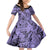 Polynesia Kid Short Sleeve Dress Tribal Polynesian Spirit With Violet Pacific Flowers LT9 KID Violet - Polynesian Pride