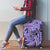Polynesia Luggage Cover Tribal Polynesian Spirit With Violet Pacific Flowers LT9 - Polynesian Pride